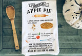Rustic Farm House Style Apple Pie Recipe Towel