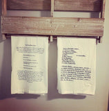 Single Custom Recipe Towels - One Recipe Per Towel - Free US Shipping!