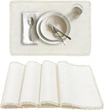 Farmhouse Whimsy Saying Chicken Fringe Edged Placemats