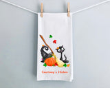 Witchy Kitty Halloween Kitchen Towel
