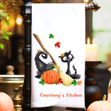 Witchy Kitty Halloween Kitchen Towel