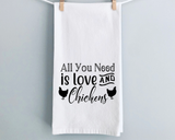 Love & Chickens Whimsy Decorative Kitchen Towel