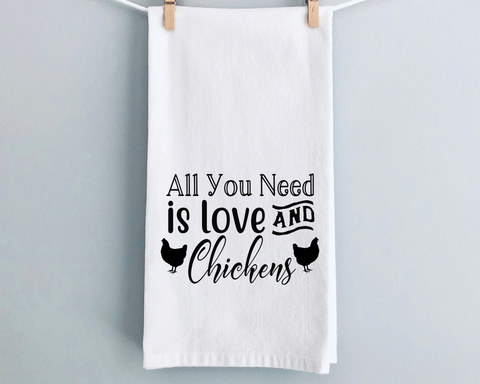 Love & Chickens Whimsy Decorative Kitchen Towel