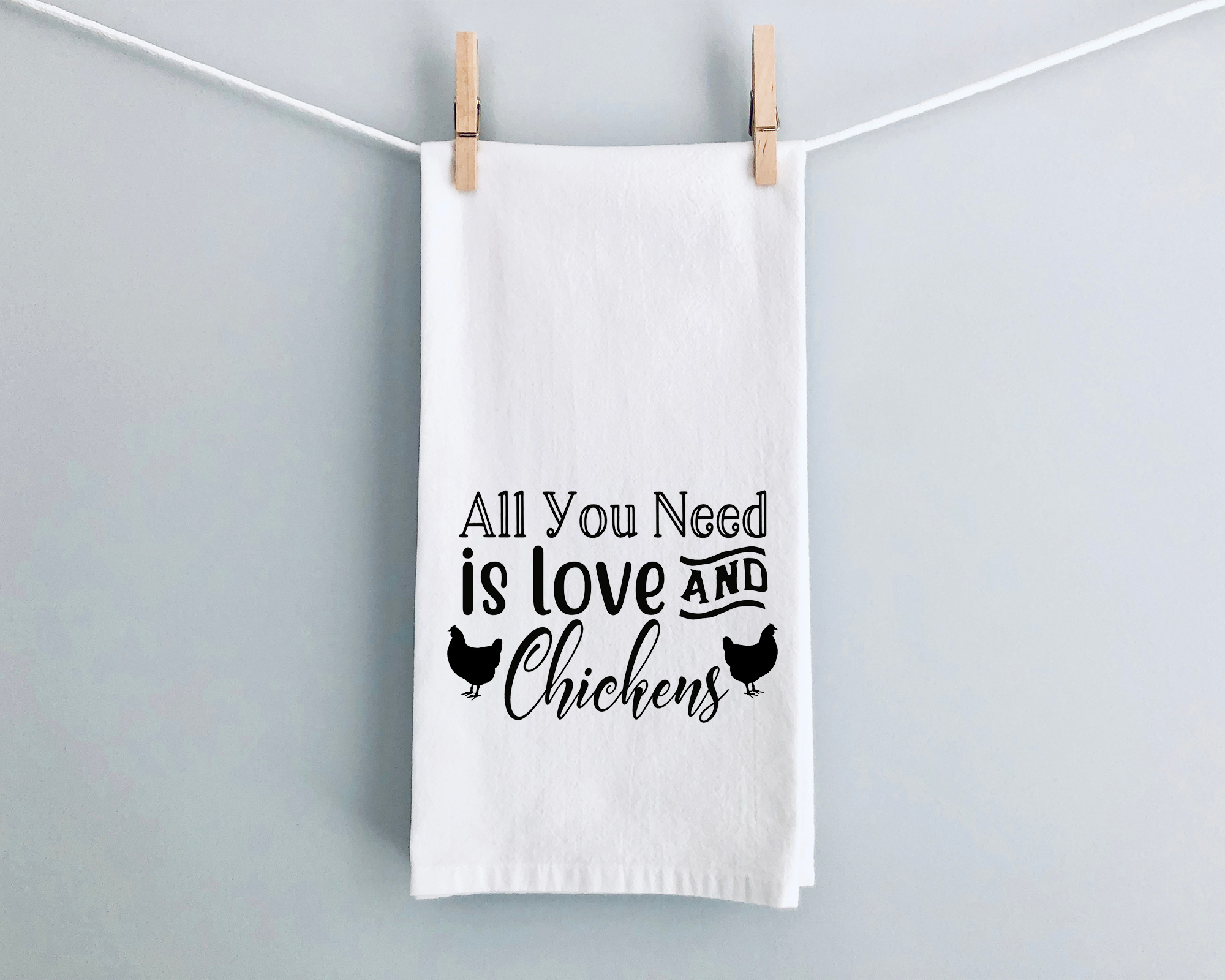 Love & Chickens Whimsy Decorative Kitchen Towel