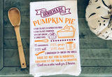 Whimsy Farm House Style Pumpkin Pie Recipe Towel