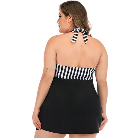 Style 400 Plus Size Striped Top One Piece :: 2 Colors
