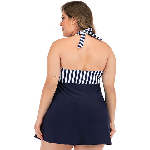 Style 400 Plus Size Striped Top One Piece :: 2 Colors