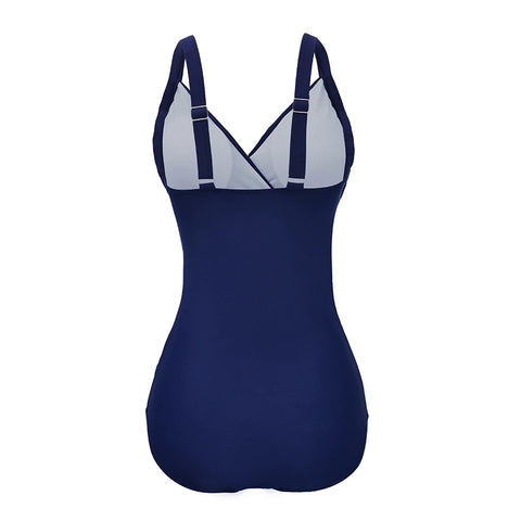Style 404 Plus Size Cross Ruched Mesh One Piece Swimsuit