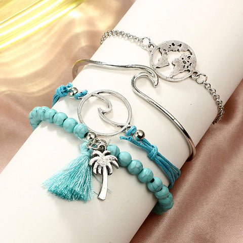 Blue Wave 5-Piece Bracelet Set