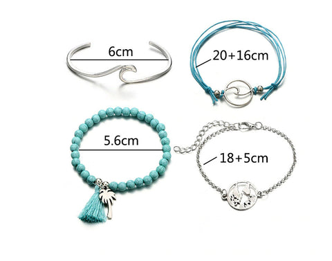 Blue Wave 5-Piece Bracelet Set