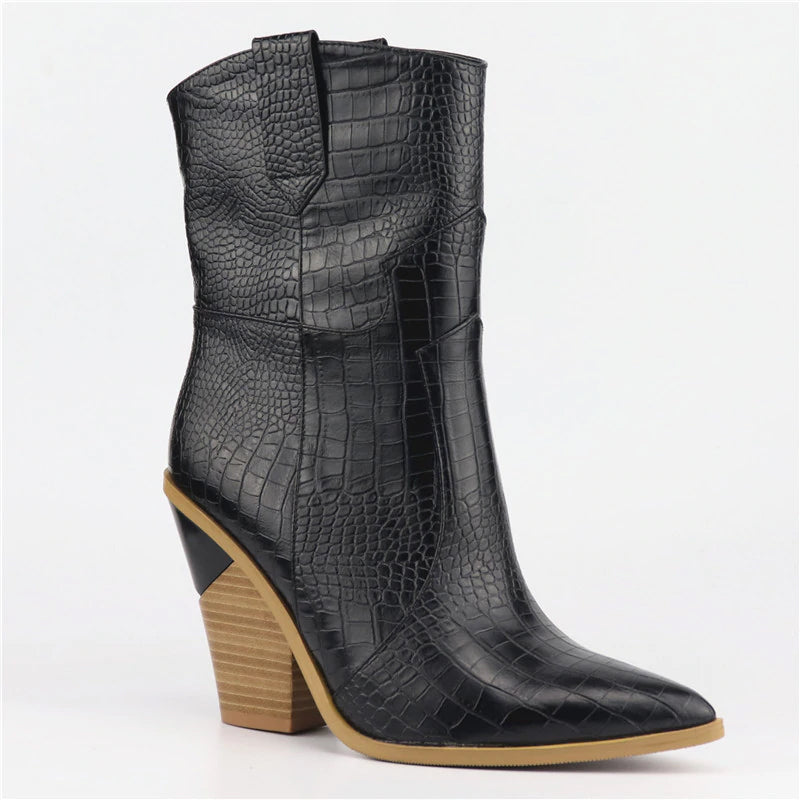 Style 807 Stacked Heel Leather Women's Western Boots :: Available in 5 Colors :: BEST SELLER!