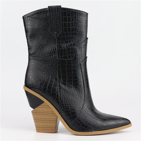 Style 807 Stacked Heel Leather Women's Western Boots :: Available in 5 Colors :: BEST SELLER!