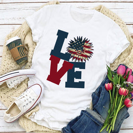 Americana Sunflower Love Women's T-Shirt