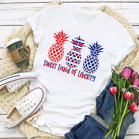 Sweet Land of Liberty Pineapple Trio Women's T-Shirt