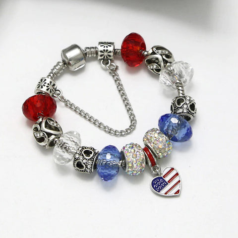 "America the Beautiful" Handmade European Charm Bracelet