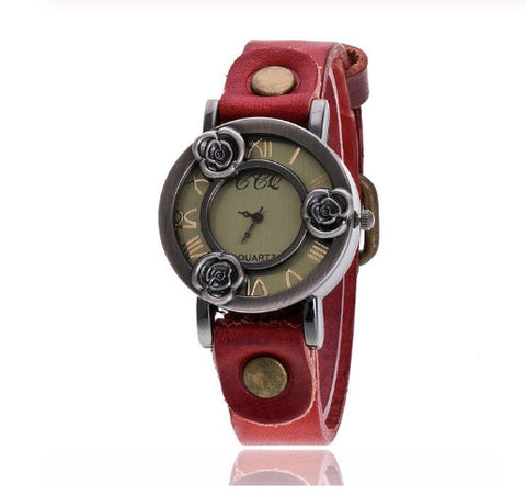 Antique Rose Buds Fashion Quarts Watch  :: Available in 8 Colors