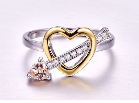 Arrow Through The Heart Sterling Silver Promise Ring