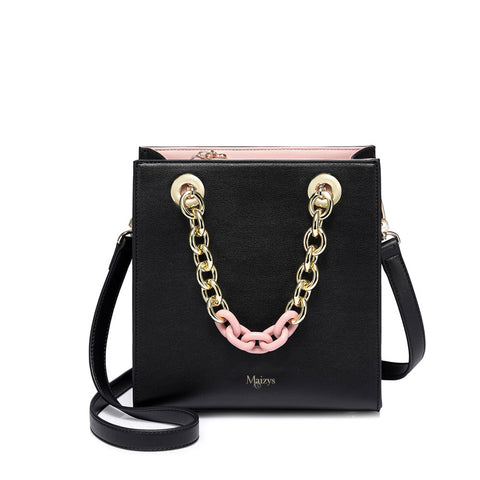 The Audrey Black & Gold Chain Luxury Winter Tote