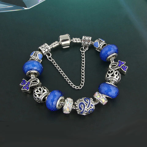 "Awareness Ribbons" Handmade European Charm Bracelet - Available in 6- Colors
