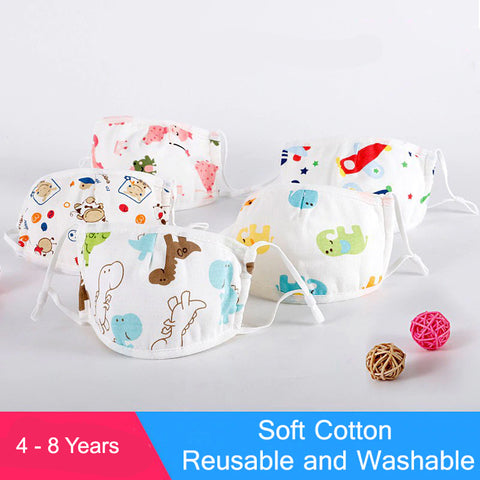 Baby & Children's Cotton Print Masks  - 4 yrs - 8yrs.  9 Patterns