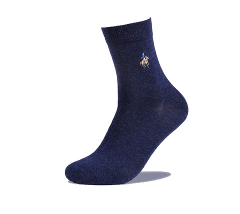 Men's Pier Polo Luxury  Combed Cotton Dress Socks - 5 Pair Set