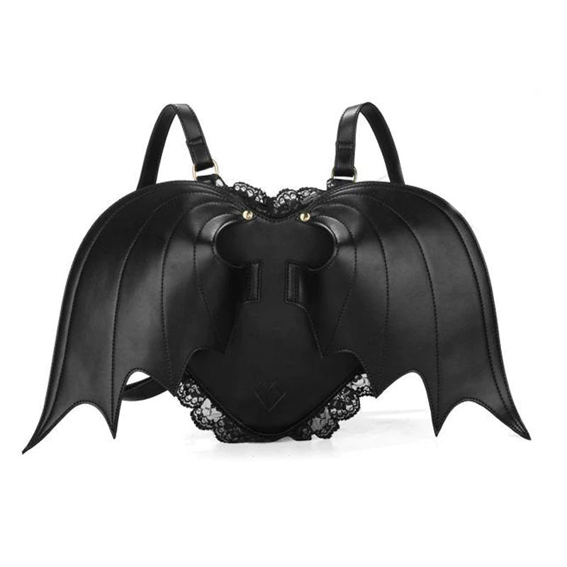 Novelty Collection - Gothic Wings & Lace Leather Backpack- Seasonal Item