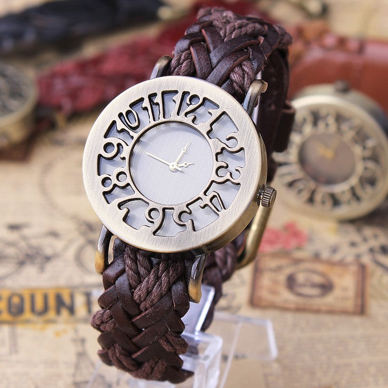 Antique Style Large Number Fashion Watch  :: Available in 2 Colors