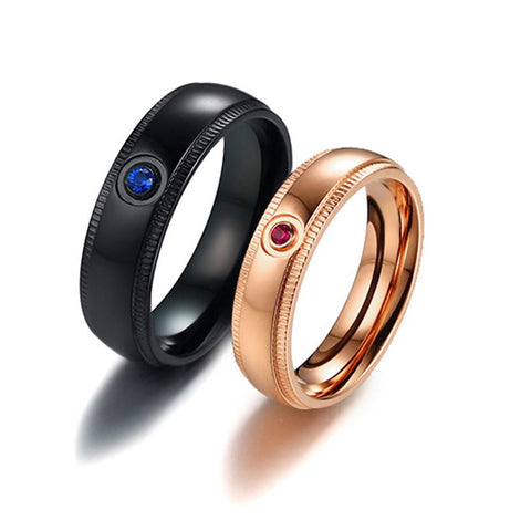Black & Gold Couples Ring Set