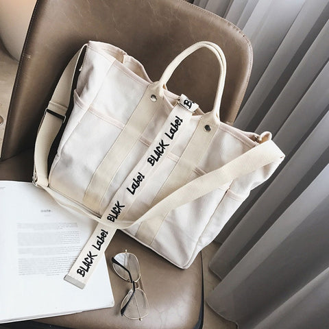 Black Label Canvas Shoulder/Messenger Bag - Available in 2 Colors!