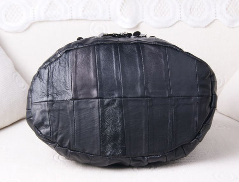 Sheepskin Leather Gothic Skull Bucket Bag