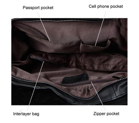 Genuine Leather Black Tassel Shoulder Bag :: Available in 2 Sizes
