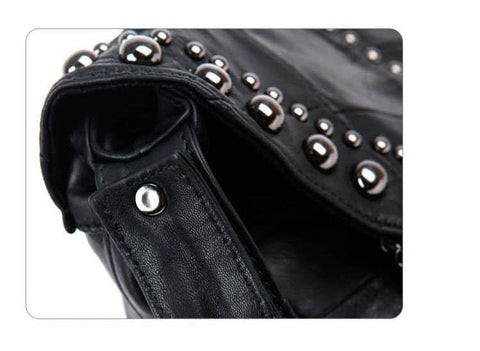 Genuine Leather Black Tassel Shoulder Bag :: Available in 2 Sizes