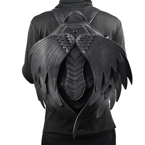 Mens Gothic Back Angel Wing Adjustable Backpack