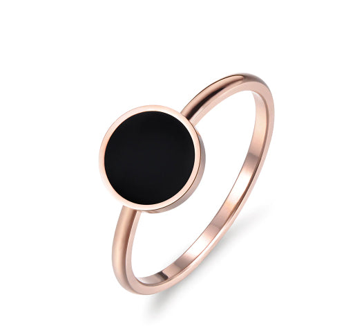 Black Moon Gold Plated Stainless Ring