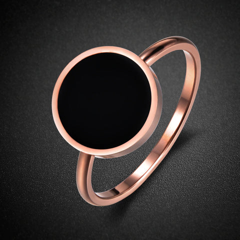Black Moon Gold Plated Stainless Ring