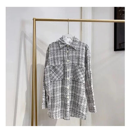 Boutique Collection :: Plaid Tweed Winter Top Jacket  :: Available in 3 Colors