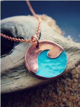 Blue Wave Copper Style Necklace