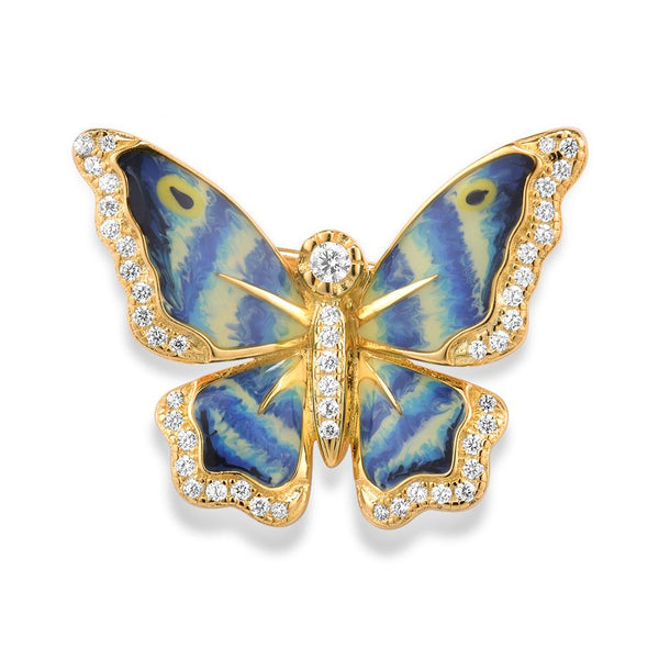 Hand Crafted Blue Butterfly Brooch