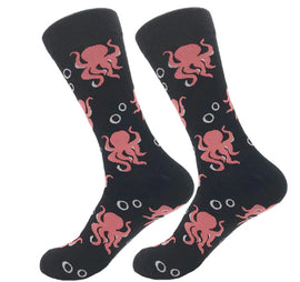 Men's Cotton Crew Socks - Octopus 2