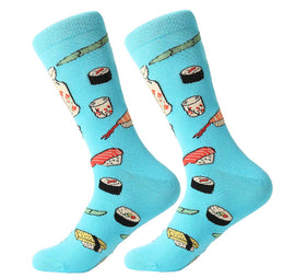 Men's Cotton Crew Socks - Foodie Socks - Sushi