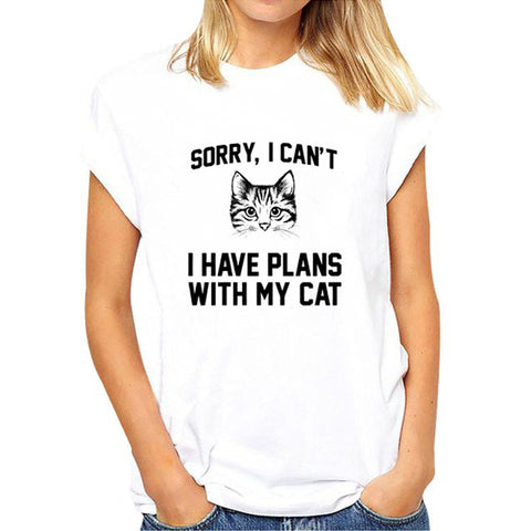 Plans with my Cat T-shirt - Available in 2 Colors!