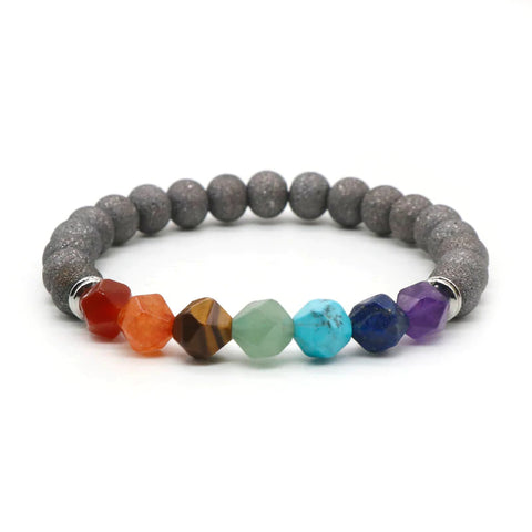 Natural Stone Unisex Chakra Bracelet :: Available in 6 Colors