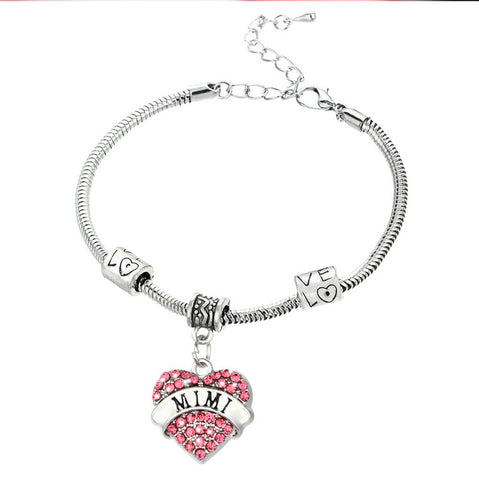 Crystal Sentimental Heart European Bracelet