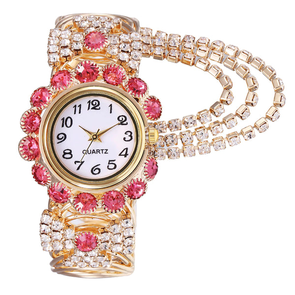 Dazzling Rhinestone Swag Luxury Fashion Quartz Watch :: Available in 6 Colors