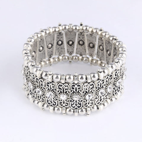 Antique Style Silver & Cubic Zirconia Bracelet