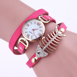 Ladies Luxury Quartz Watch - Whimsy Fishbone Design