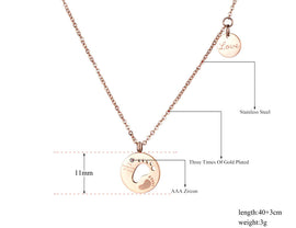 Mommy & Child Footprints of Love Necklace