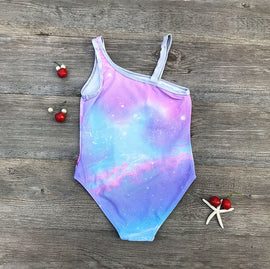 Girls Galaxy Unicorn Print  Swimsuit