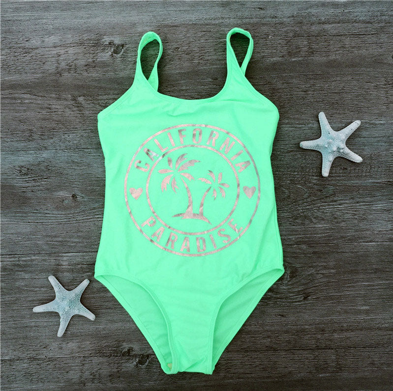 Girls California Paradise Swimsuit - Green