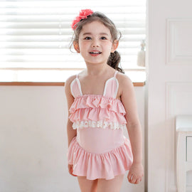 Boutique Baby & Toddler Ruffles & Lace Swimsuit Set - 12M - 4T